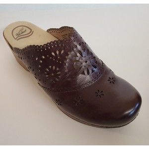 DANSKO Skylar Laser Cutouts Brown Leather Mule Clogs 9832457000 Size 42